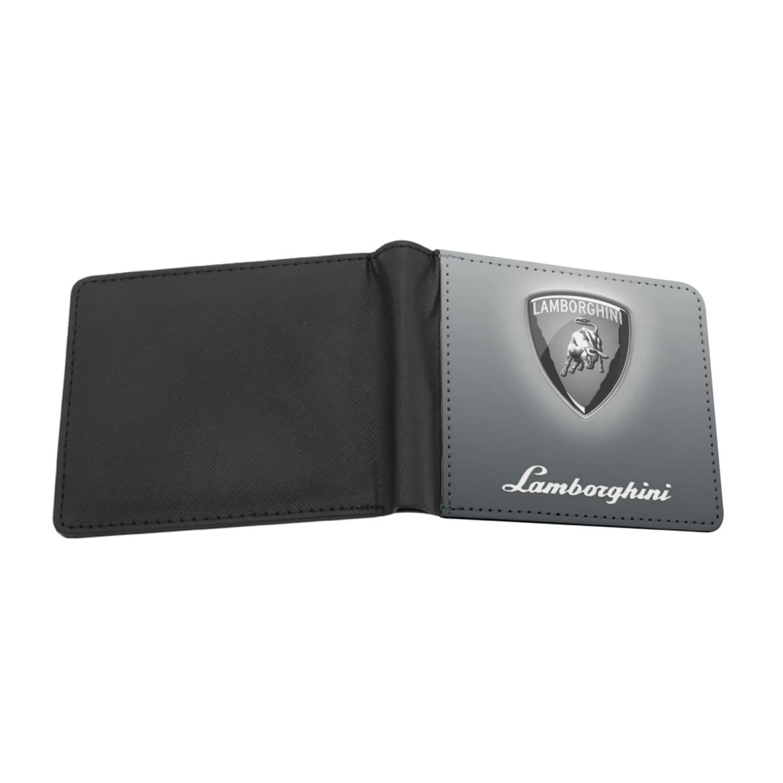 Silver Lambo Luxury Men's Wallet Pu Leather Wallet Multifunction Credit Card Purse Best Huracan Perfomante Logo Svj Sound V10