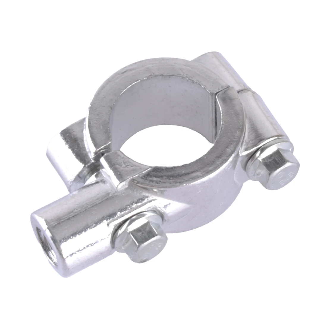 

25mm 1" Silver Motorcycle 10mm Handlebar View Mirror Thread Mount Holder Clamp Adapter Aluminum