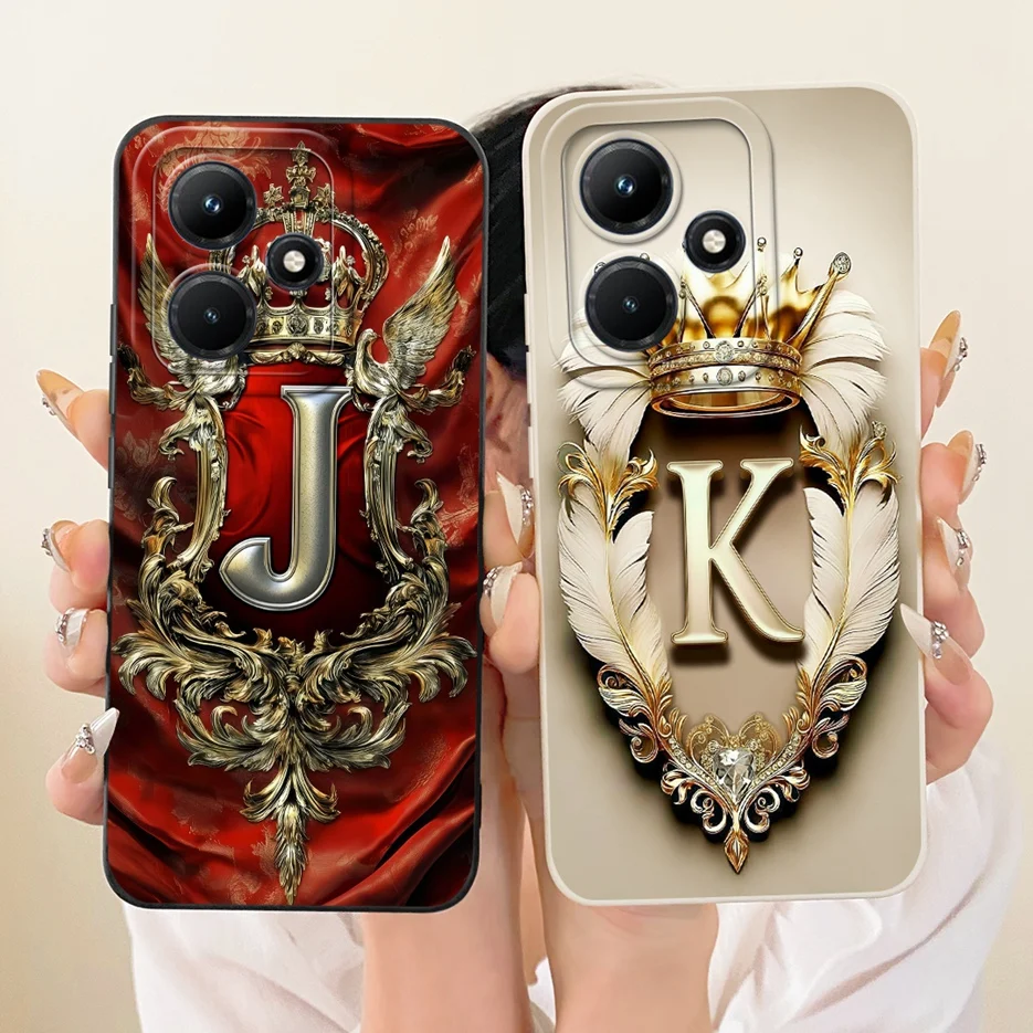 Para Infinix Hot 30 4G 5G funda X6831 X6832 Linda corona letras funda de silicona suave para Infinix Hot 30i Hot 30 Play NFC Fundas