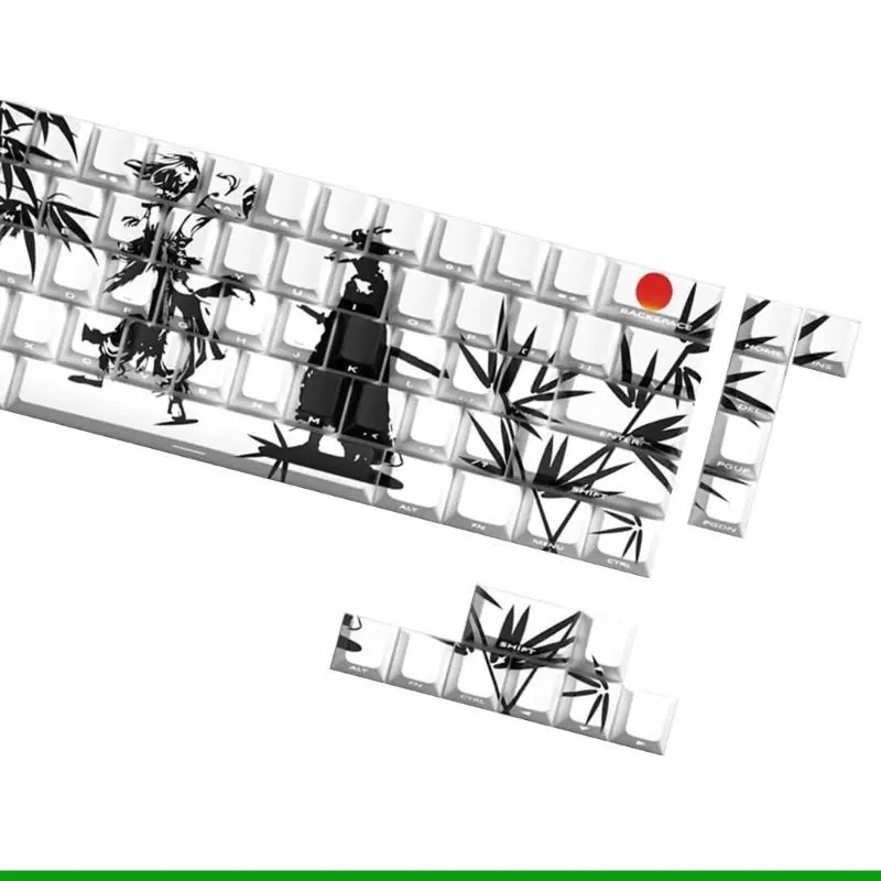 u55c wuxia keycap set pbt pbt original 64/74keys side sideds charces keycaps for gaming mechanical boards