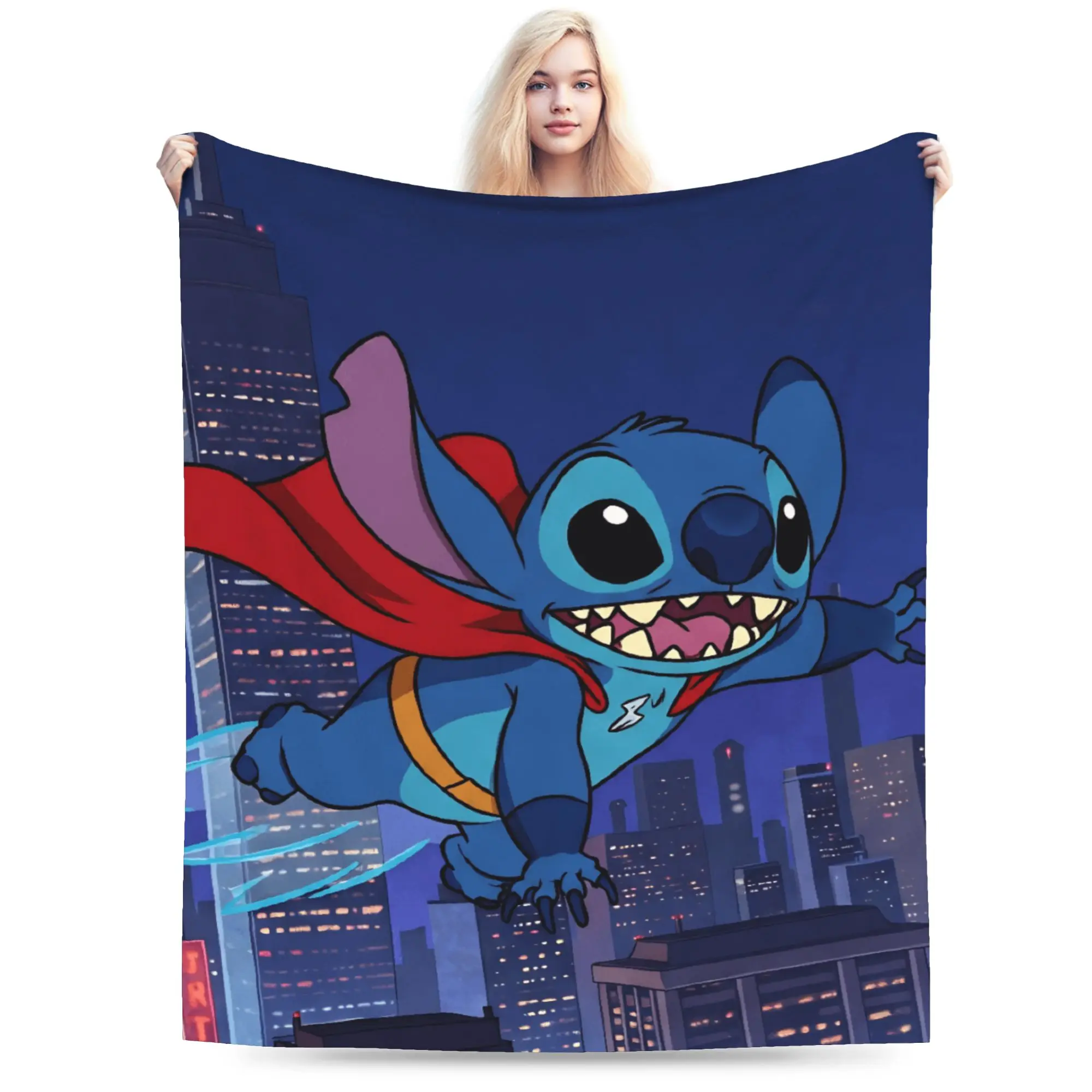 

Stitchs Plush Blanket Boy Girl Flannel Throw Blanket For Outdoor Super Warm Custom DIY Quality Bedspread Gift