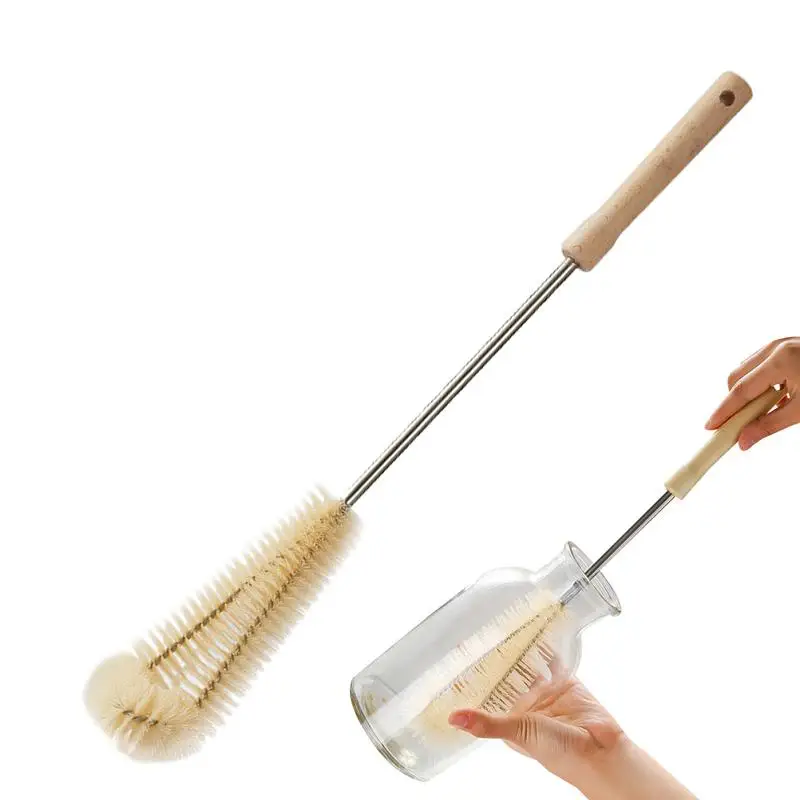 Long Handle Scrubber Brush L-Shaped Design Cup Cleaning Tool For Water Cups Glass Bottles Wine Feeding Bottle Cleaning Cleaner