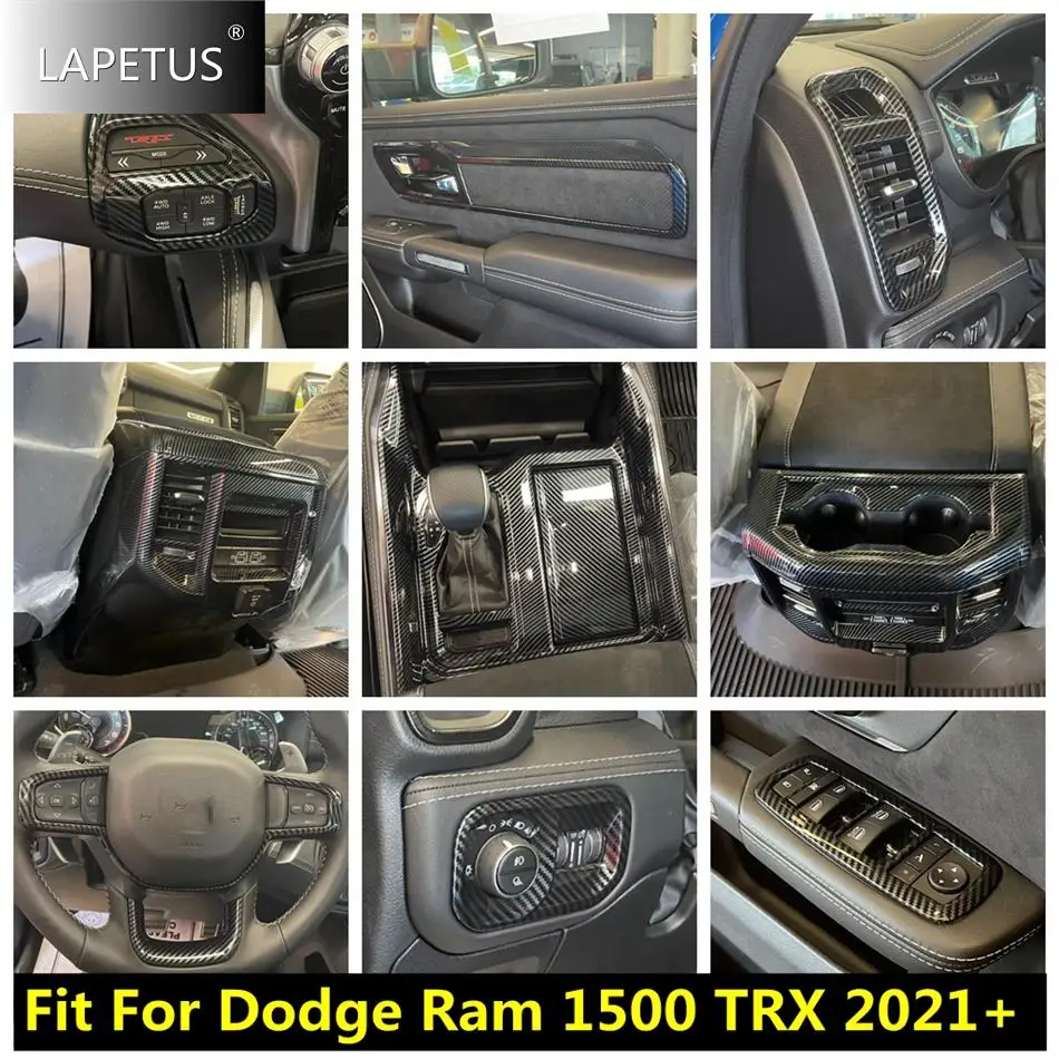 

Window Lift / Air Outlet Vent / Light Control Panel Cover Trim For Dodge Ram 1500 TRX 2021 - 2025 Carbon Fiber Auto Accessories