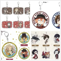 Anime Nakajima Atsushi Dazai Osamu Keychain Doll Edogawa Rampo Acrylic Keyring Bag Pendant Gift