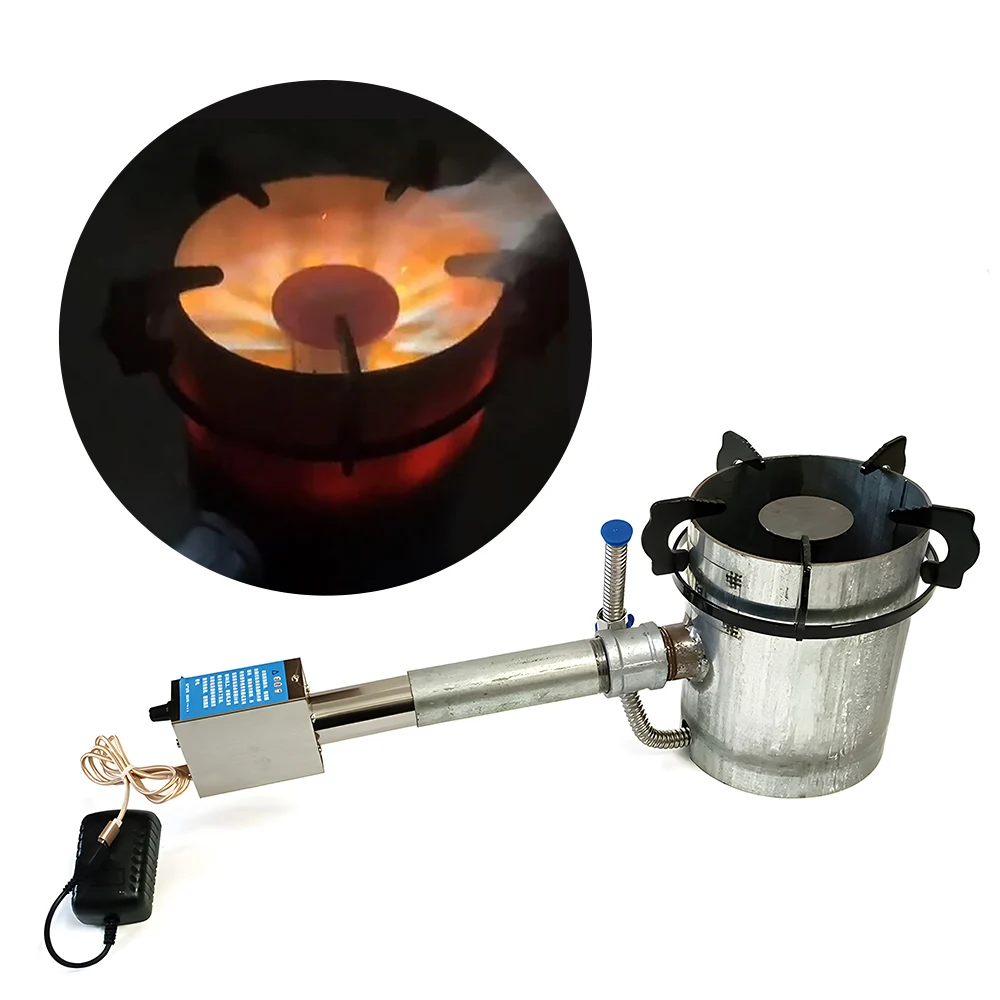 Large Wind Adjustable Blower Waste Oil Burner Stove Blower 12V USB Portable Camping Fan Special Fan For Outdoor Barbecue