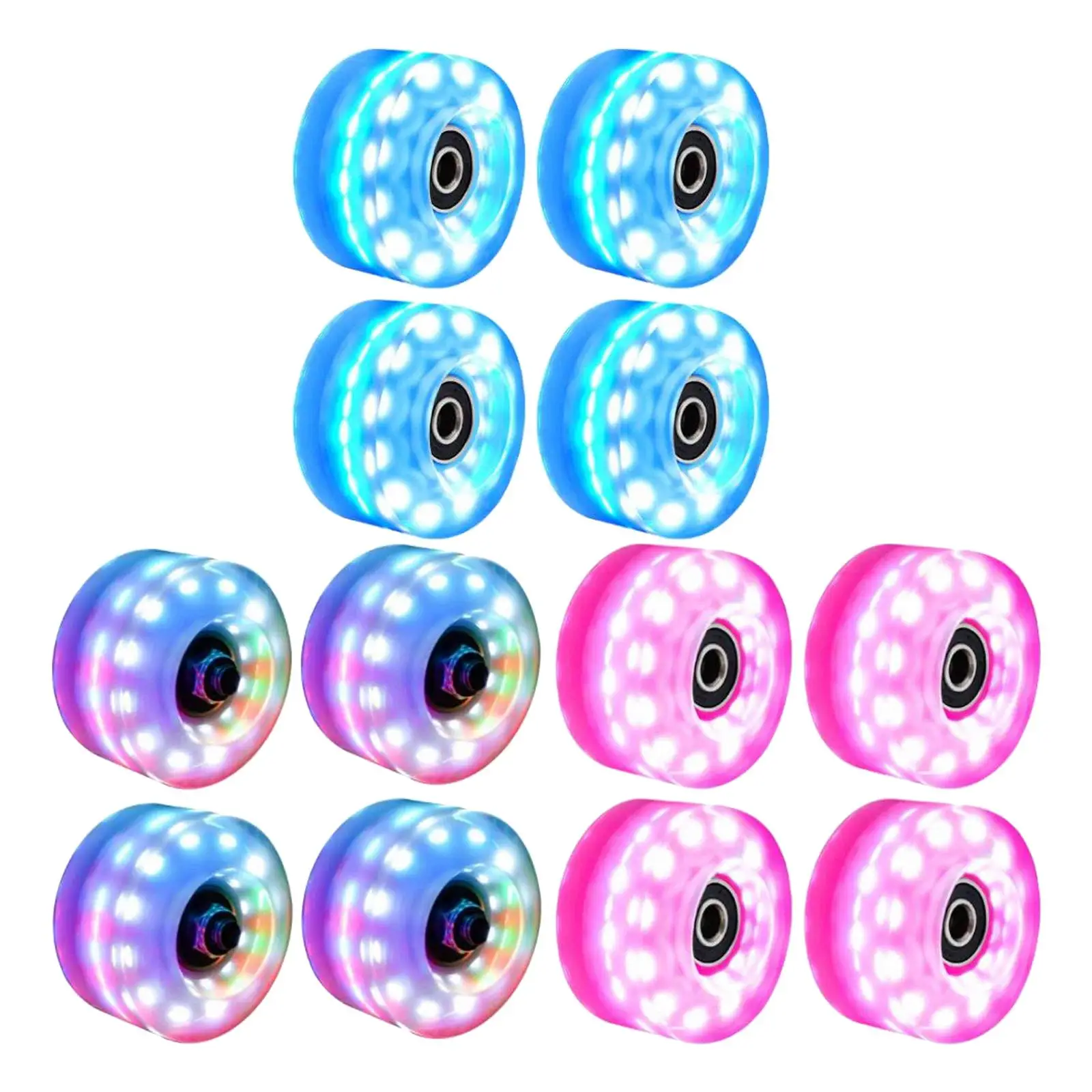 Luminous Roller Skate Wheels LED Bearings Installed Double Row Skating Parks