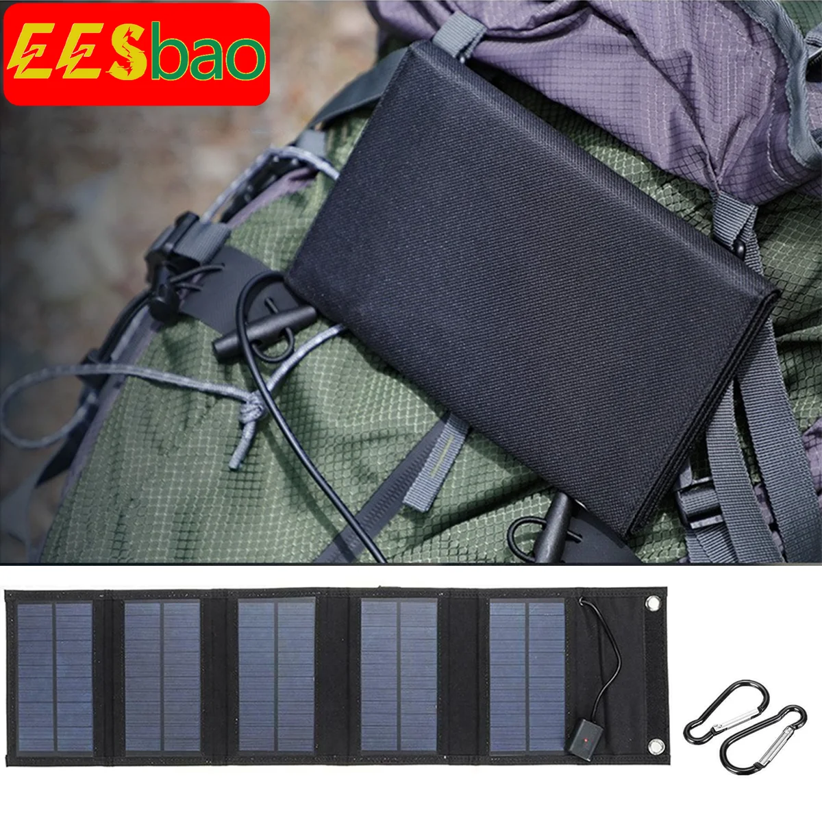 EESBAO 70W 40W faltbares Solarpanel 5V USB tragbares Ladegerät Wasserdichte Powerbank für Handys Camping Outdoor Essentials