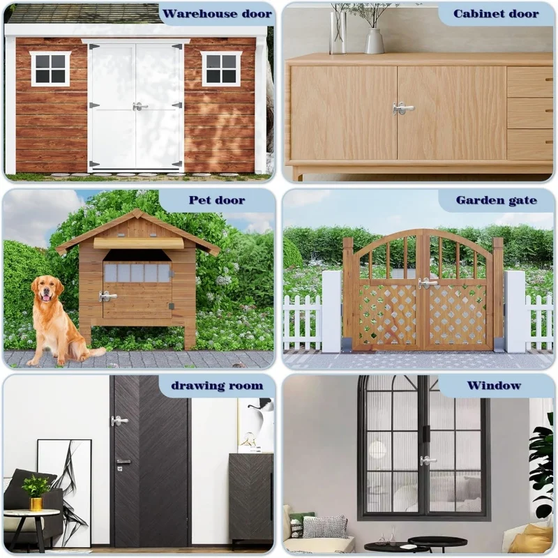 Дверные болты с двумя прорезями из нержавеющей стали, 90 ° /180 °   Замок с откидной защелкой, пряжка для ворот, противоугонные замки, аксессуары для дверных ручек