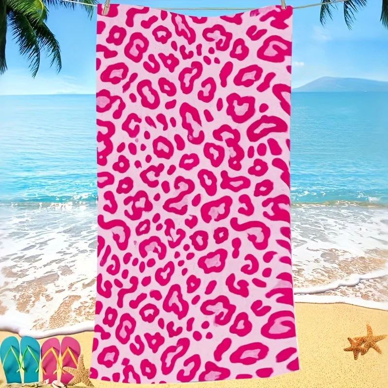 Leopard Pattern Beach Towel Soft And Fast-Drying Microfiber Large Dimensions of Ideal for Beach Enthusiasts And Travelers