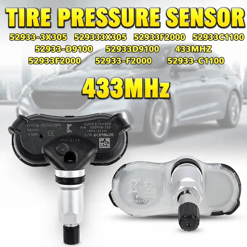 TPMS Sensor 52933-3X305 for Hyundai Elantra MD 2015 Kia Rio 2009–2017 Cerato 434MHz Direct Fit Replacement Tire Pressure