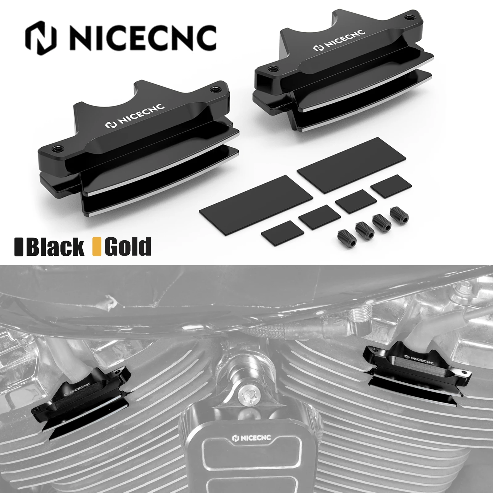 

For Harley Street Glide FLHX FLHXS 2017-2023 Finned Spark Plug Covers Road Glide FLTRX FLTRXS Road King FLHR Ultra Limited FLHTK