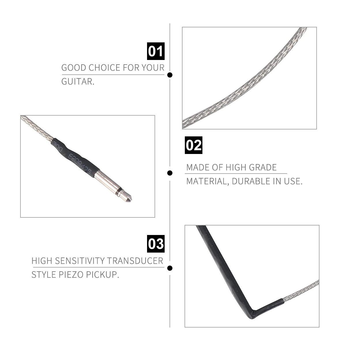 

1pc High Sensitivity Guitar Piezo Pickup Transducer Metallic Musical Instrument Parts Accessories Acoustic Performance Classical