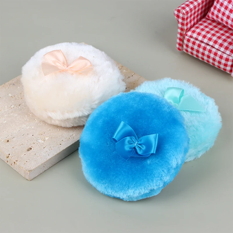 Heart Round Shape Fluffy Sponge Soft Plush Powder Puff With Ribbon Bow Talcum Powder Puff Makeup Cosmetic Beauty Tools