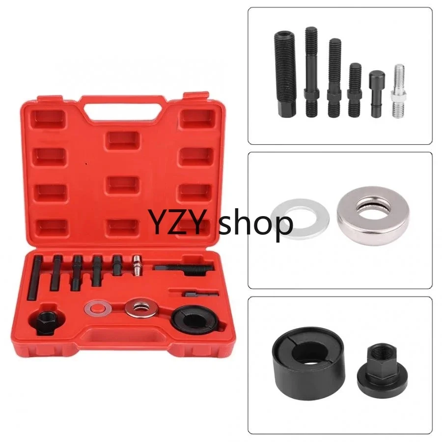 12pc Pulley Puller Remover Installer Set for GM Chrysler Ford Power Steering Alternators Hand-held Car Disassembly Tool