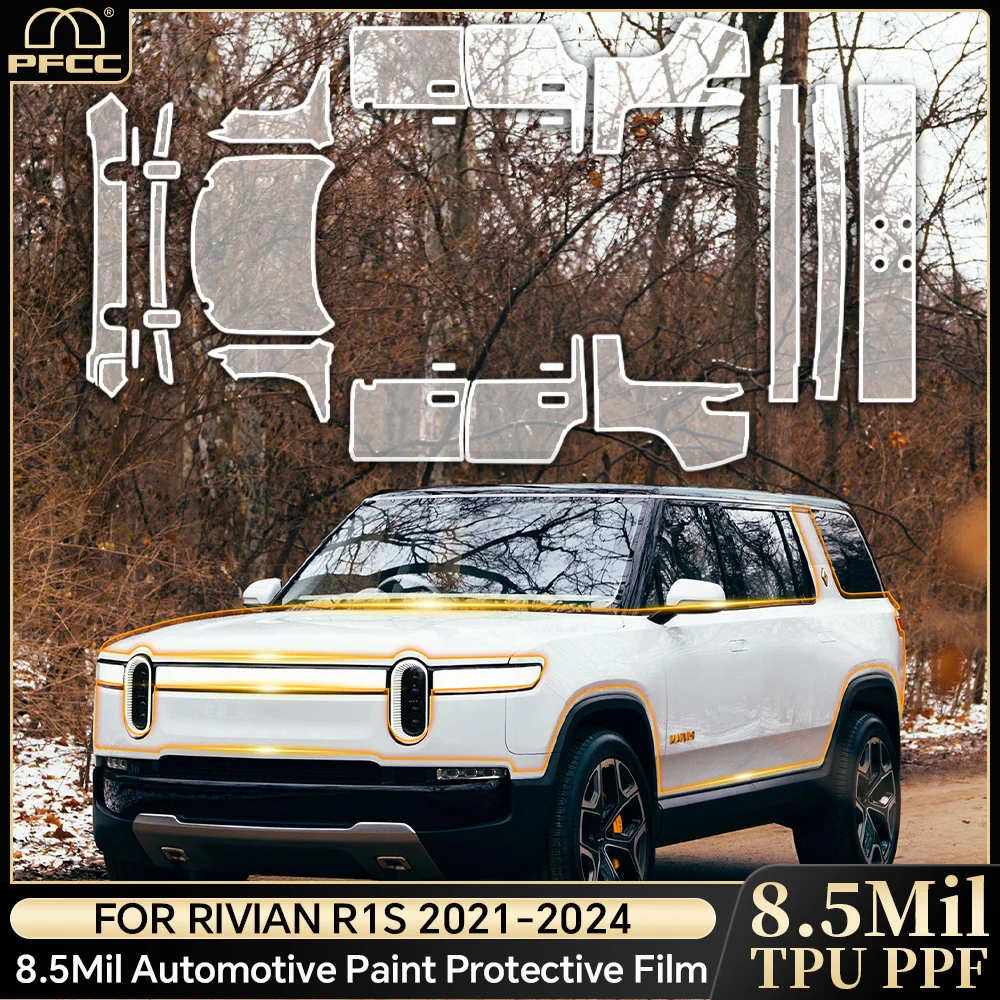 

Предварительно вырезанная пленка для Rivian R1S 2021 2022 2023 2024 2025, защитная пленка для автомобиля, прозрачный комплект PPF, ТПУ, прозрачная наклейка на кузов, Стайлинг