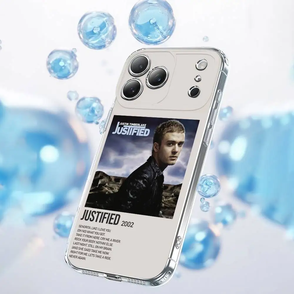 حافظة هاتف J-Justin Timberlake مبررة لهاتف iPhone 14,11,15,17,13,12,16,Plus,E,Air,Pro,Max,غطاء شفاف صغير