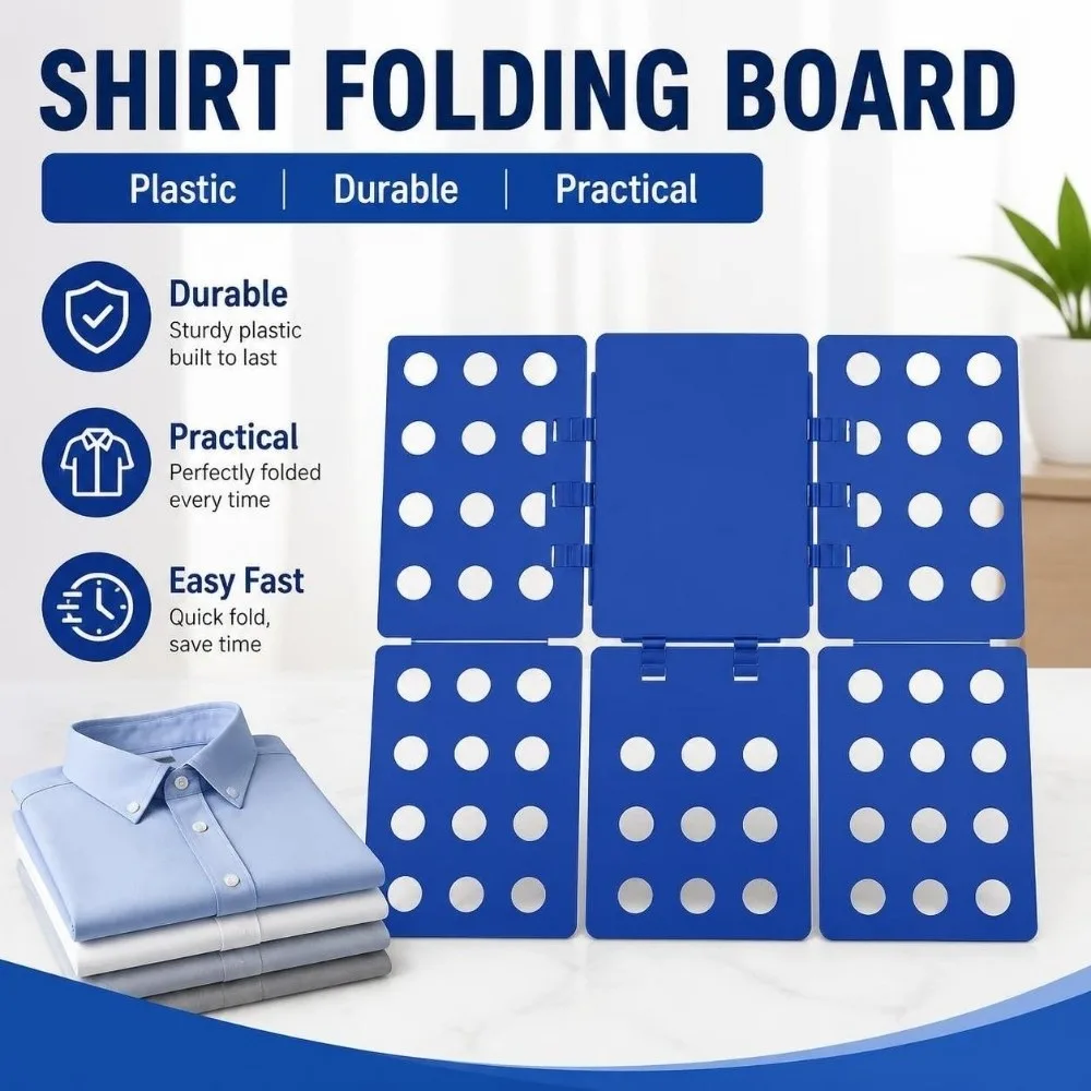Detacha Lazy Person Shirt Folding Board Practical Durable Foldable Clothes Folder Plastic Easy Fast Clothing Organizer Home