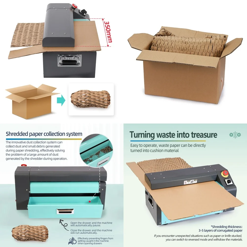 

(2026) 350 mm Aircosan 100% Recyclable Business Card Biodegradable Big Shredder Paper Cushion Pad Machine Good Price