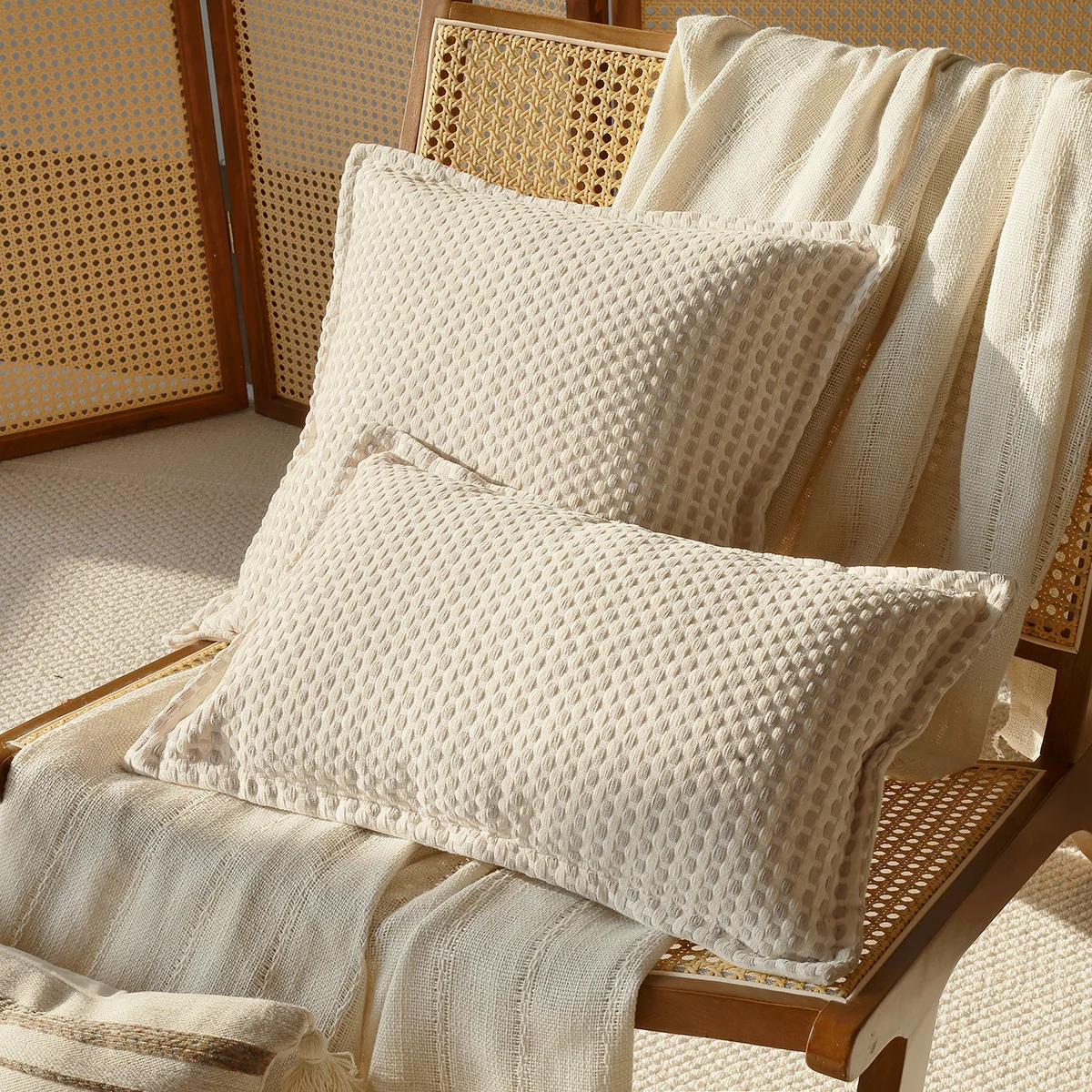 30x50/45x45cm Japanese Simple Sofa Throw Pillowcase Cojines Decor Home Jacquard Solid Color Cushion Cover Headboard Pillowcases