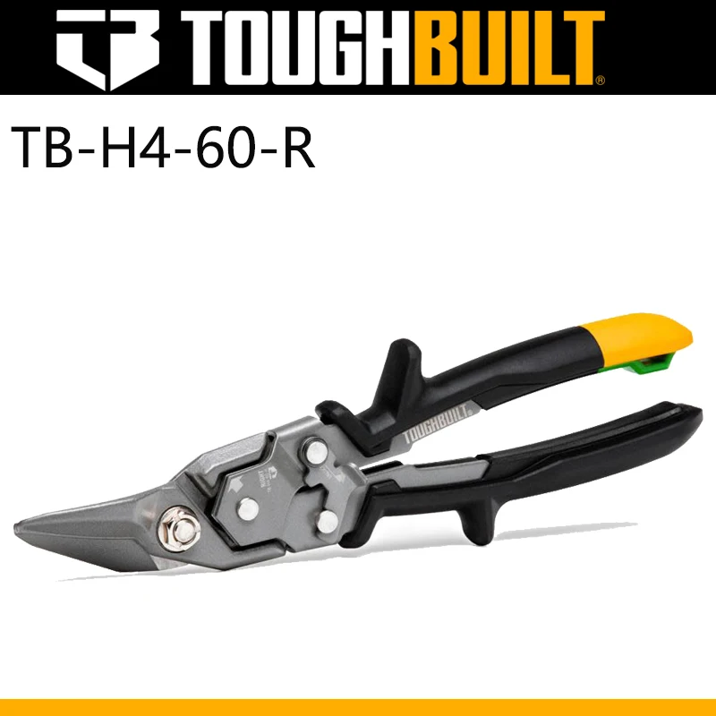 

TOUGHBUILT TB-H4-60-R Right Straight Offset Cut Aviation Snips Convenient Type Hand Tools