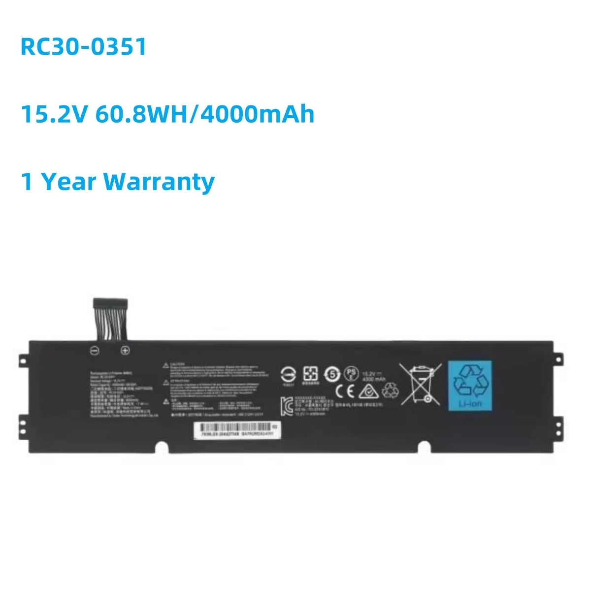 

RZ09-0351 RC30-0351 15.2V 60.8WH Laptop Battery For Razer Blade 15 Base 2020 2021 RZ09-0369x RZ09-0351 9E11 Series Notebook