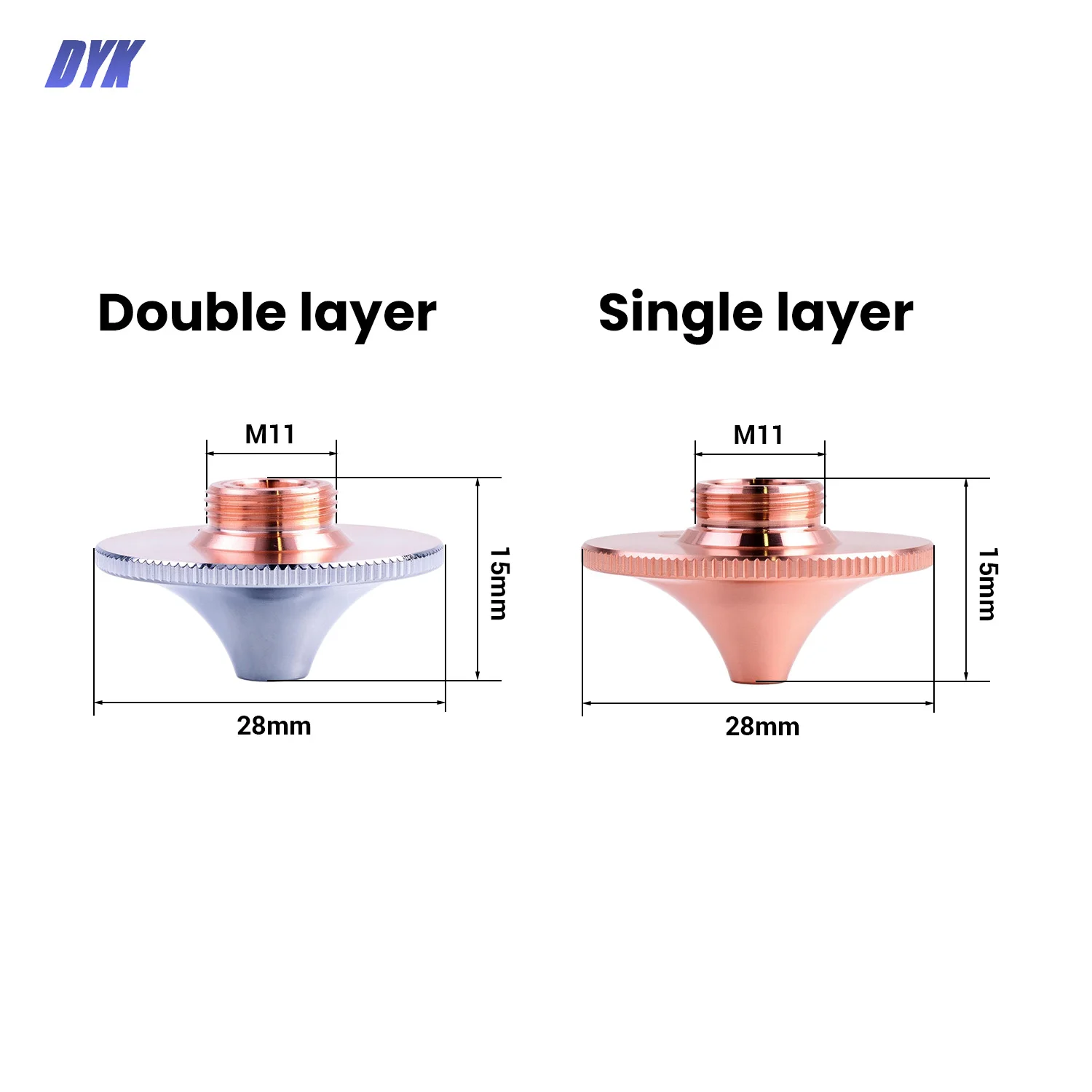 10Pcs/lot Fiber Laser Cutting Nozzles D28/D32mm Single Double Layers High Speed Nozzles for Precitec Raytools WSX Laser Head