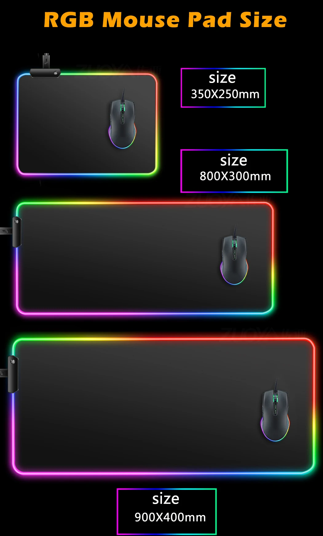 Alas Mouse LED RGB Razer Fashion Mewah Aksesoris PC Alas Mouse Gaming Besar Alas Laptop Karet Alas Meja HD Anti Selip