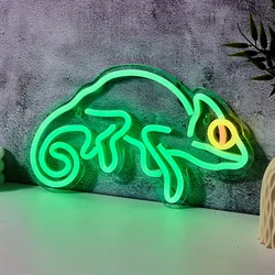 Luz de Neón LED de Camaleón Colorido - Alimentada por USB, Decoración Ecológica para Fiestas y Hogar