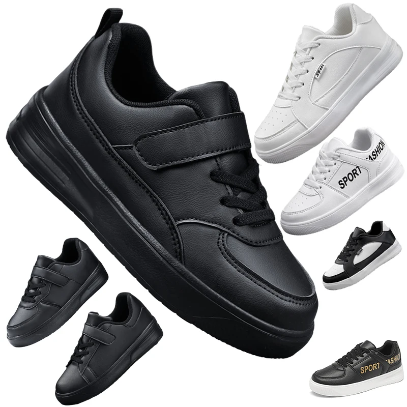 

Boys and Girls Casual Skateboard Shoes Velcro or Lace-Up Children's Comfortable Lightweight Casual Soft Slab Shoes 30-39