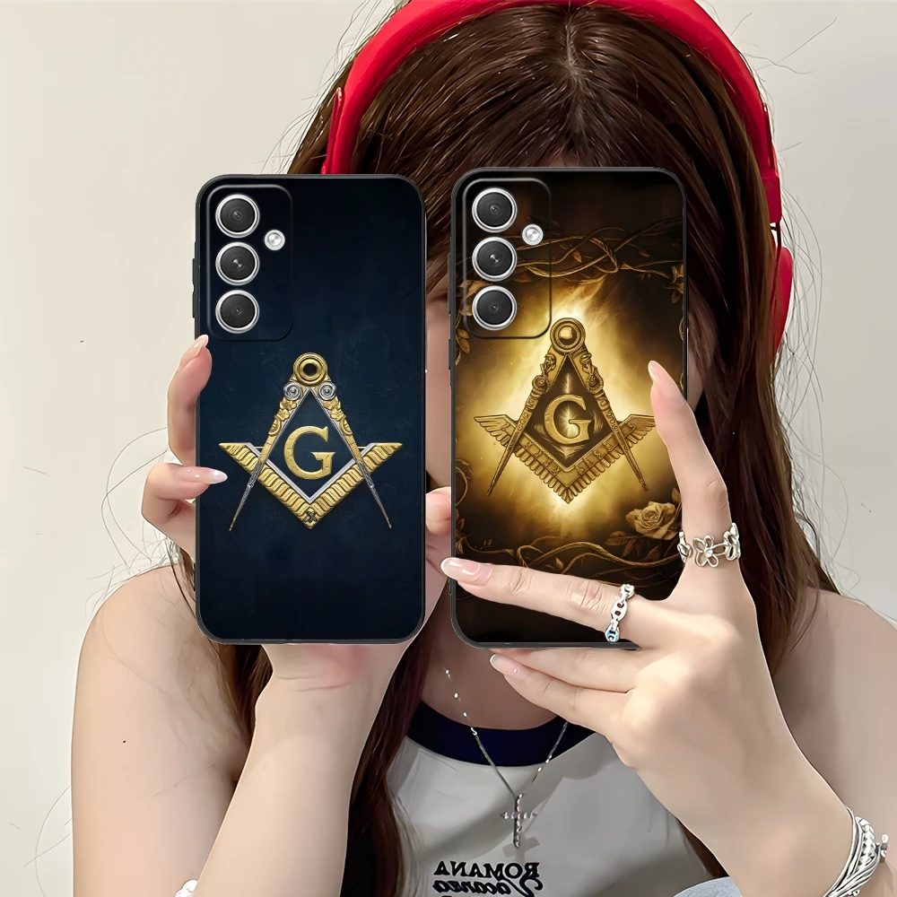 Freemason Painting Color Mobile Cell Phone Case for Samsung M55 35 15 54 34 14 33 23 13 42 32 22 F55 23 12 5G Black Cover Shell