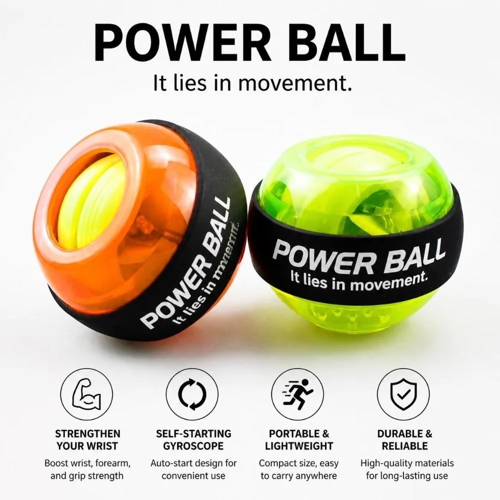 Wrist Strengthener Gyro Ball LED Glowing Training Exercise Tool Wrist Power Gyro Ball Forearm Exerciser