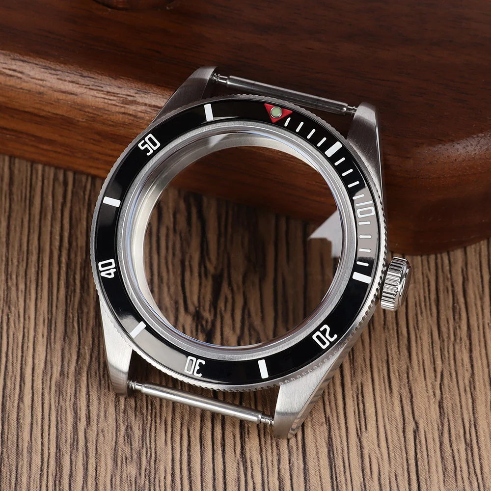 Vintage 39mm Silver Automatic Watch Case Domed Sapphire Crystal Accessories Transparent Case Backr Fit NH35 NH36 NH34 NH72 Cases