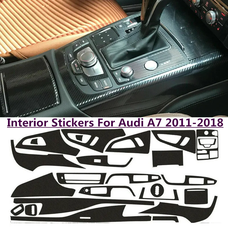 

Carbon Fiber Interior DIY Trim Vinyl Decal Stickers Decals Decoration Cover For Audi A7 2011-2018