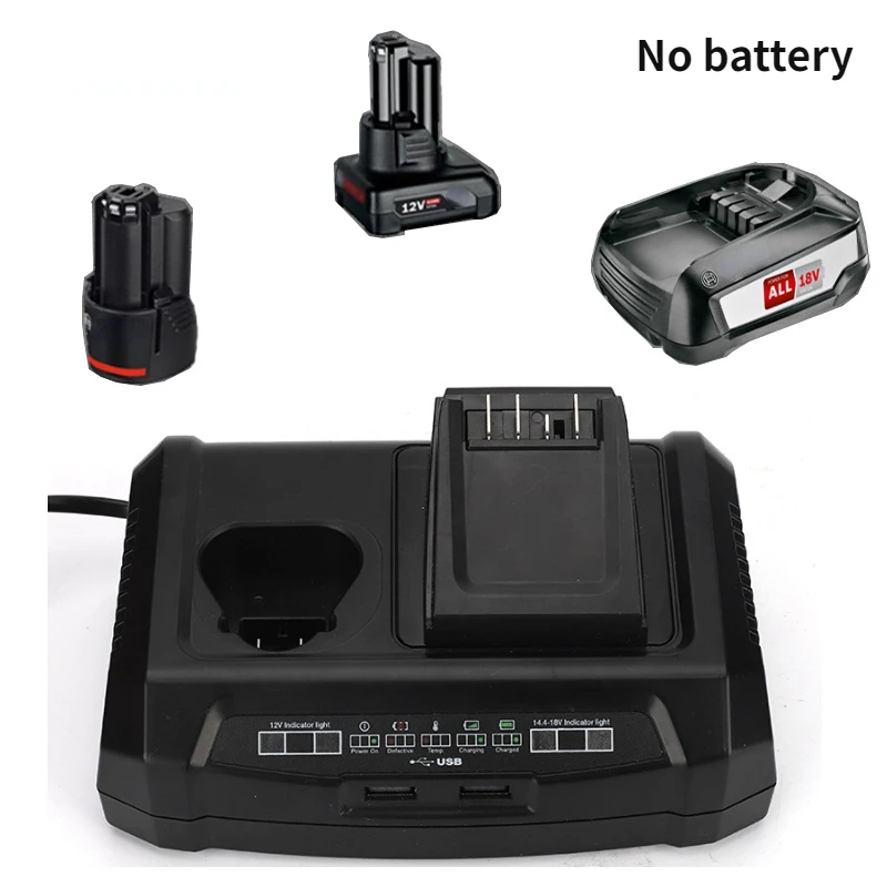 

Portable Fast Charging Station Compatible with For Bosch 10.8V–20V Li-ion Batteries Dual-Port Charger Power Tool Battery Charger
