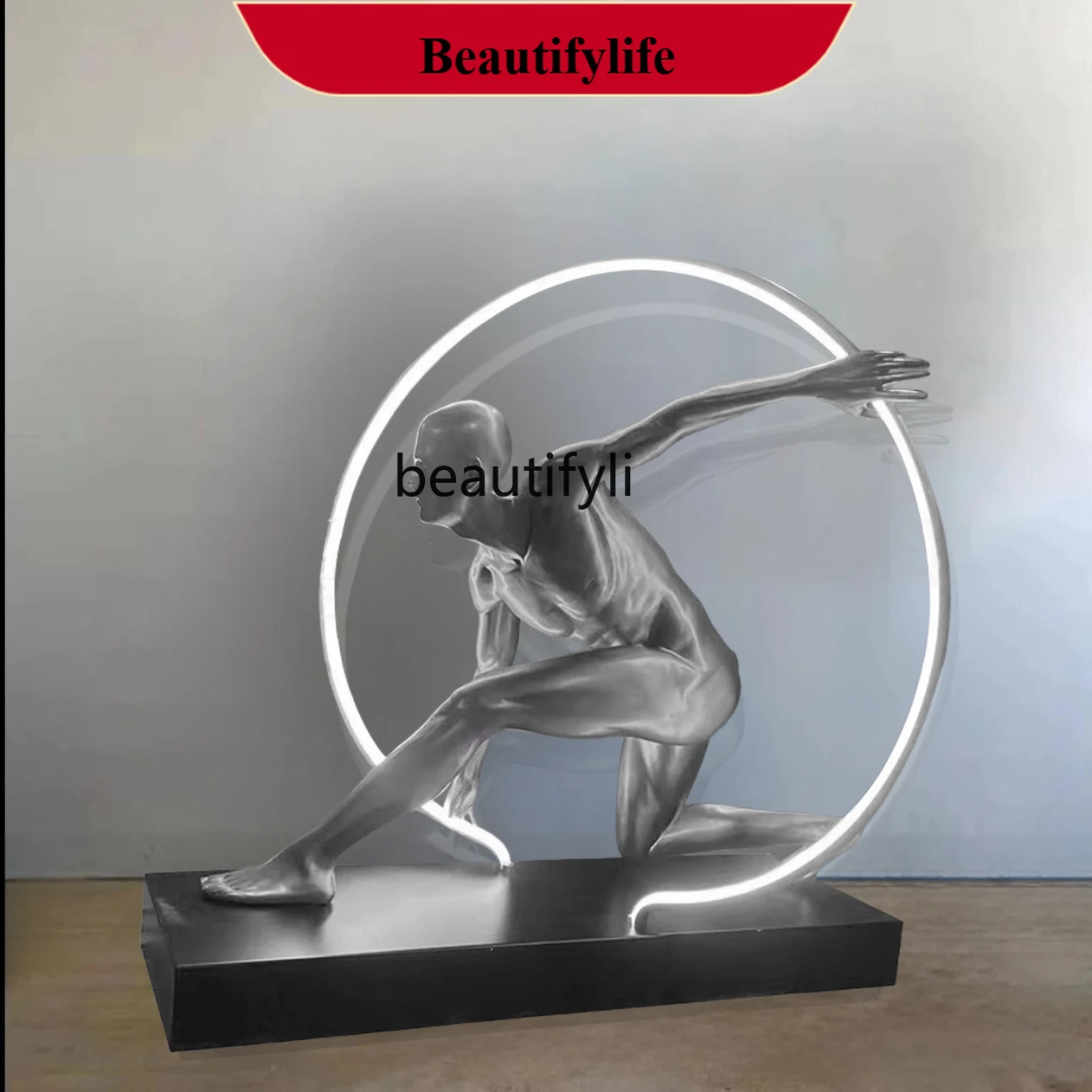 D178 Running Figure Large Floor Ornament for Living Room, Entrance, Gym, Clubhouse, Model Home, Home Decor
