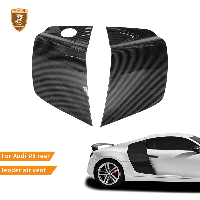 for 2008-2015 OEM Style Carbon Fiber Side Vents for Audi R8 V8 V10 Door Fenders Blade Panels Air Intake Vent Trim Car