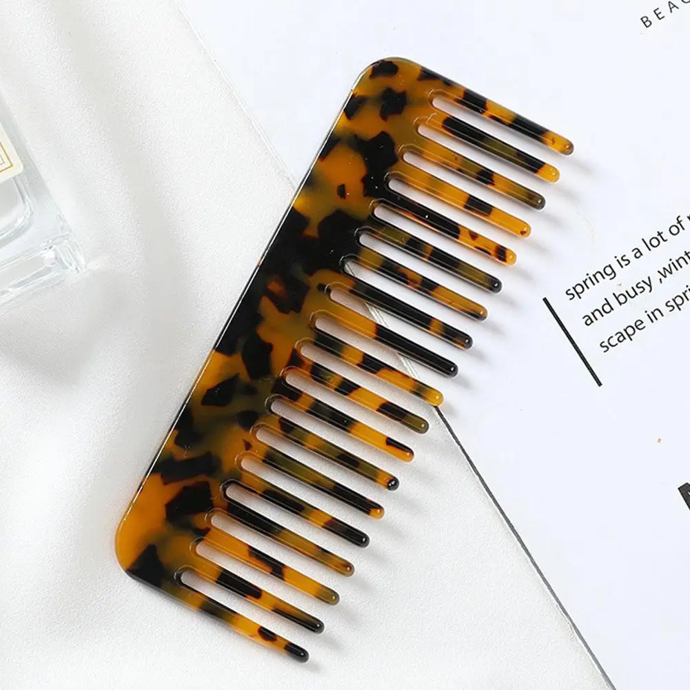 

1PC Luxury Acetate Marble Hair Comb - Wide Tooth Styling Comb with Seamless Inlaid Marble Accents, Anti-Static Detangling Comb