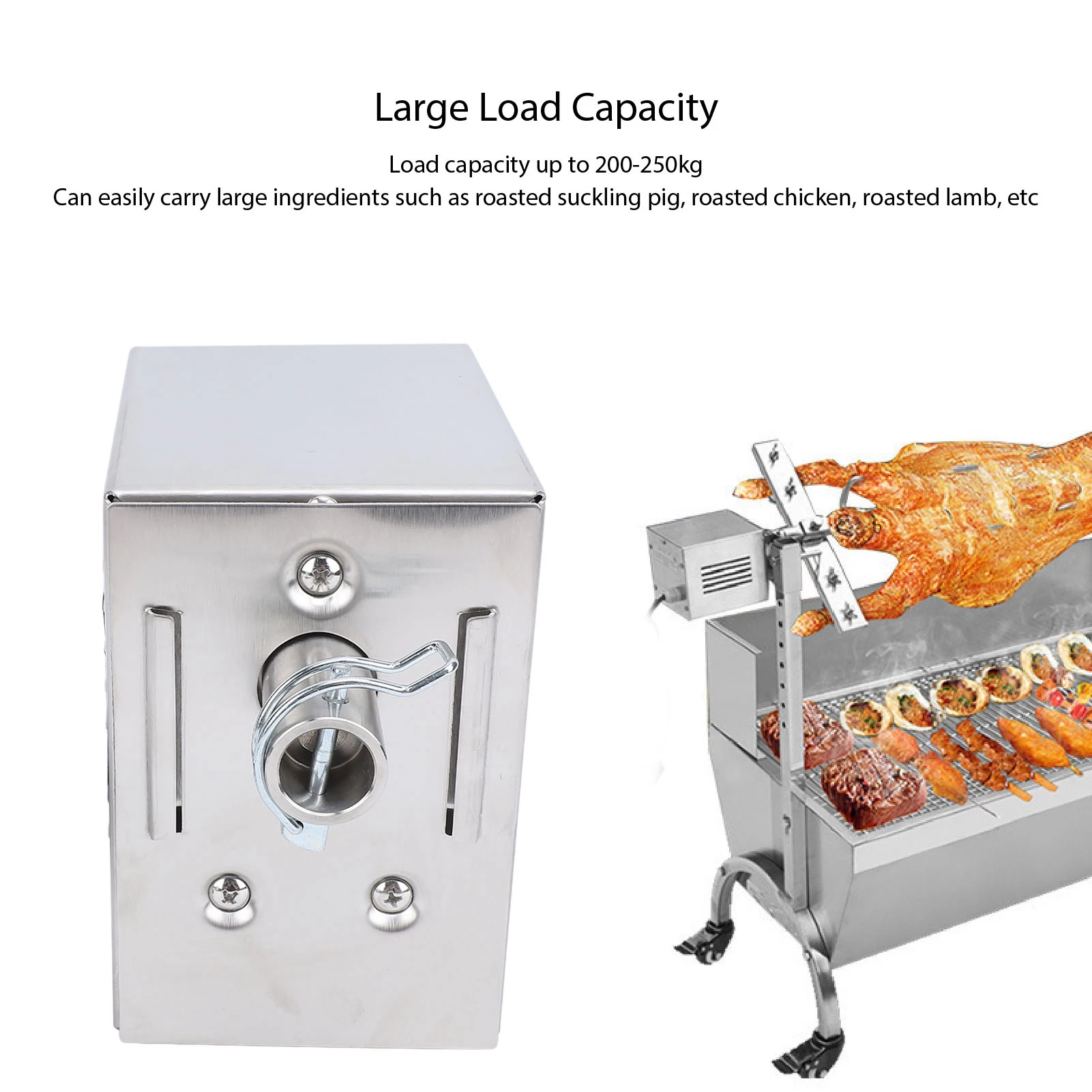 

45W Electric Rotisserie Motor for BBQ Stainless Steel 100KG Load Capacity for Pig Goat Chicken Roaster 100-240V
