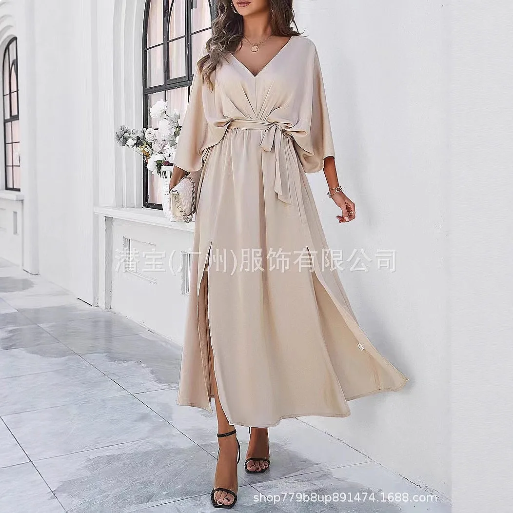 Elegantes Damenkleid für den Sommer, Langes Abendkleid mit Taillierung