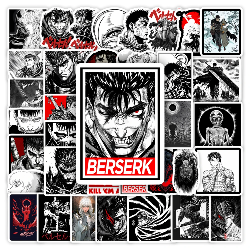 Berserk Stickers Comics Anime Dark Fantasy DIY Gift Toys Decorative Decal for Scrapbook Journal Laptop Luggage Bottle Waterproof