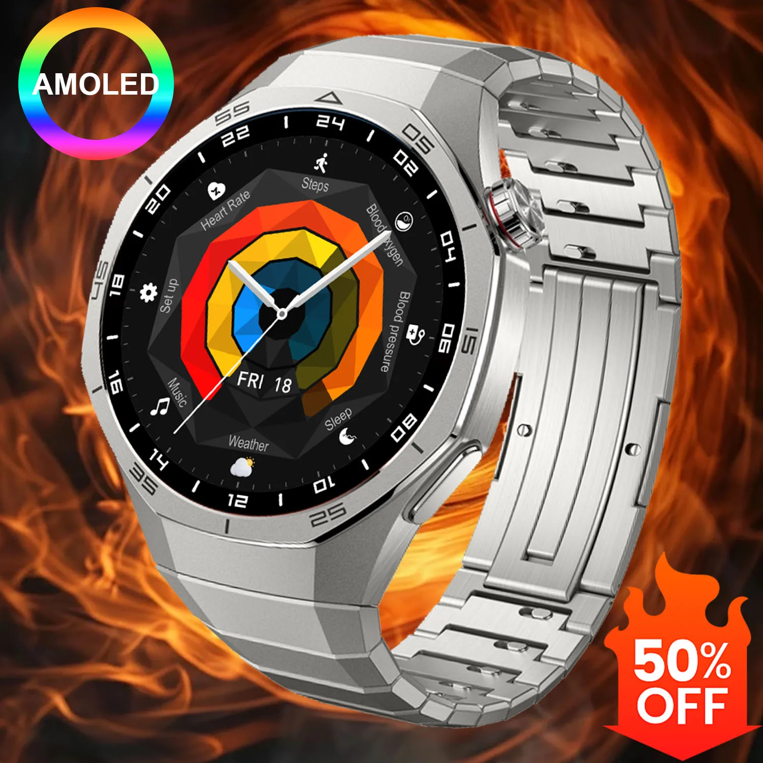 

New GT 5 Pro Smart Watch Men AMOLED Screen SmartWatch GPS Bluetooth call Heart rate Games Sports mode Smartwatch Women 2025 Gift