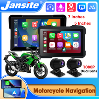 Jansite 5/7 Inch Motorcycle GPS Navigation Recorder CarPlay Android Auto IP67 Waterproof Screen Bluetooth WiFi Motorbike Monitor
