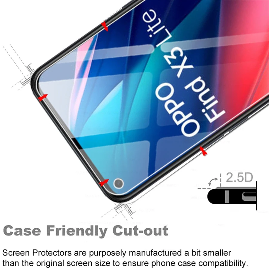 orro find x3lite glass 3PCS protective glass for oppo opo x3 light x 3 lite 2021 cph2145 6.43‘’ screenprotector armor sfety film