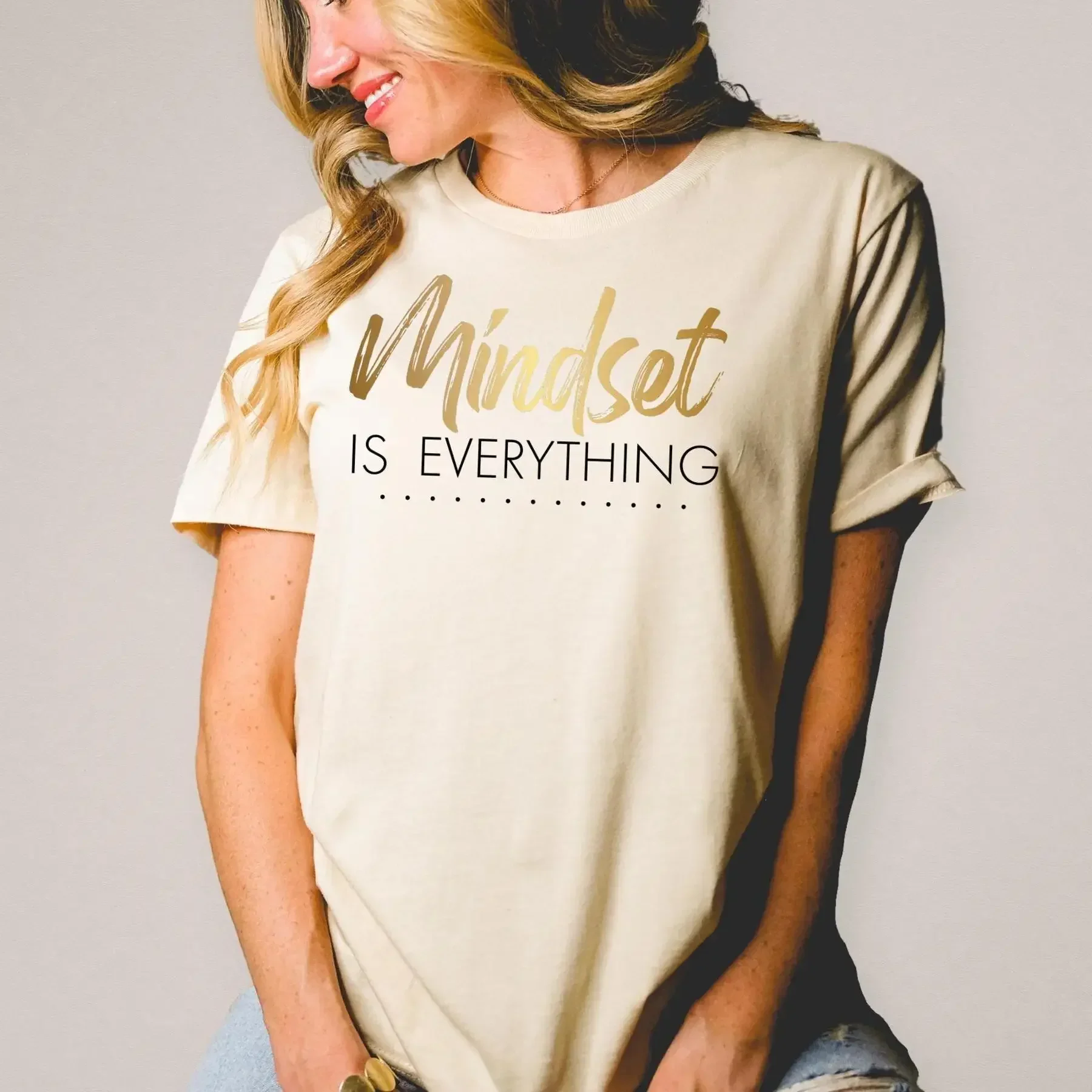 Mindset Is Everythink T Shirt Women'S Positivity Motivational Mental Health Women