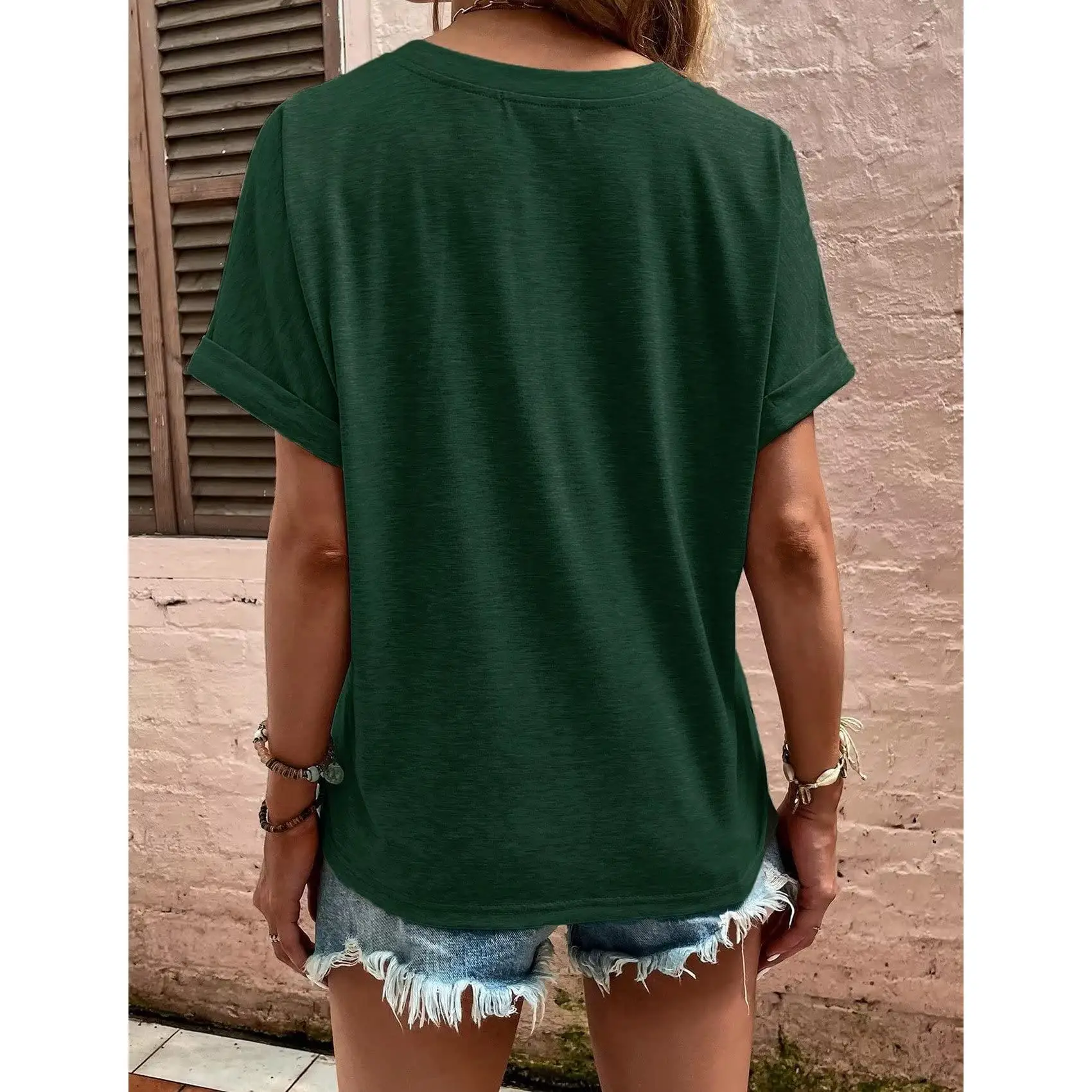 Women's Button-Up ort Sve Top Twisted Design Comfortable Cotton Commute Sle Loose Fit Spring Faion Ladies' Tee