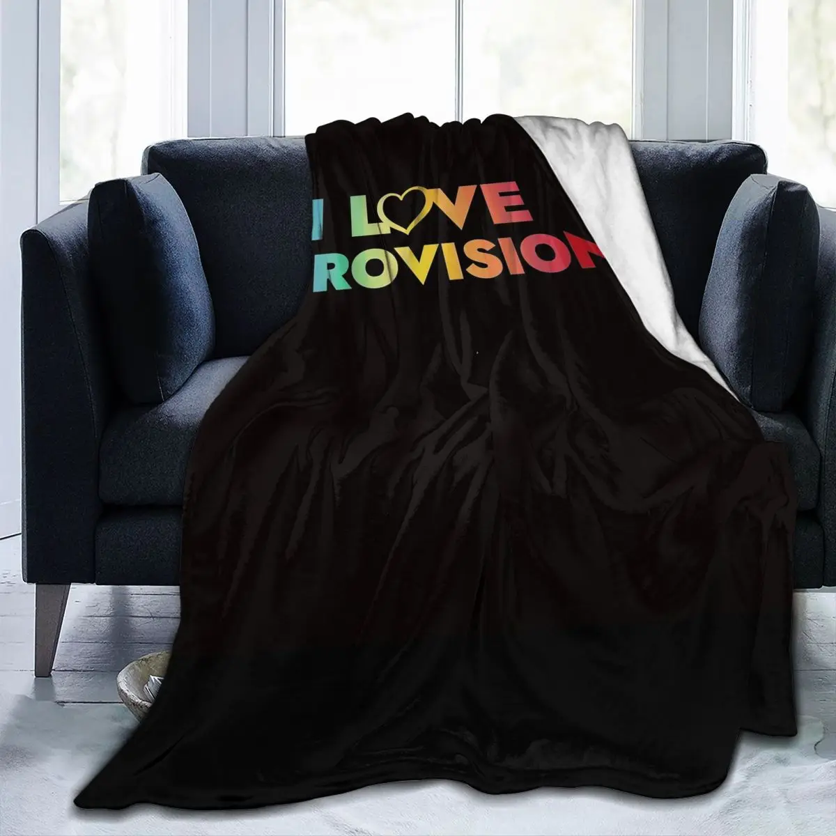 

I Love Eurovision Blankets Fleece Sofa Throw Blanket Multi-function for Couch Bedding Office Throws Bedspread Quilt