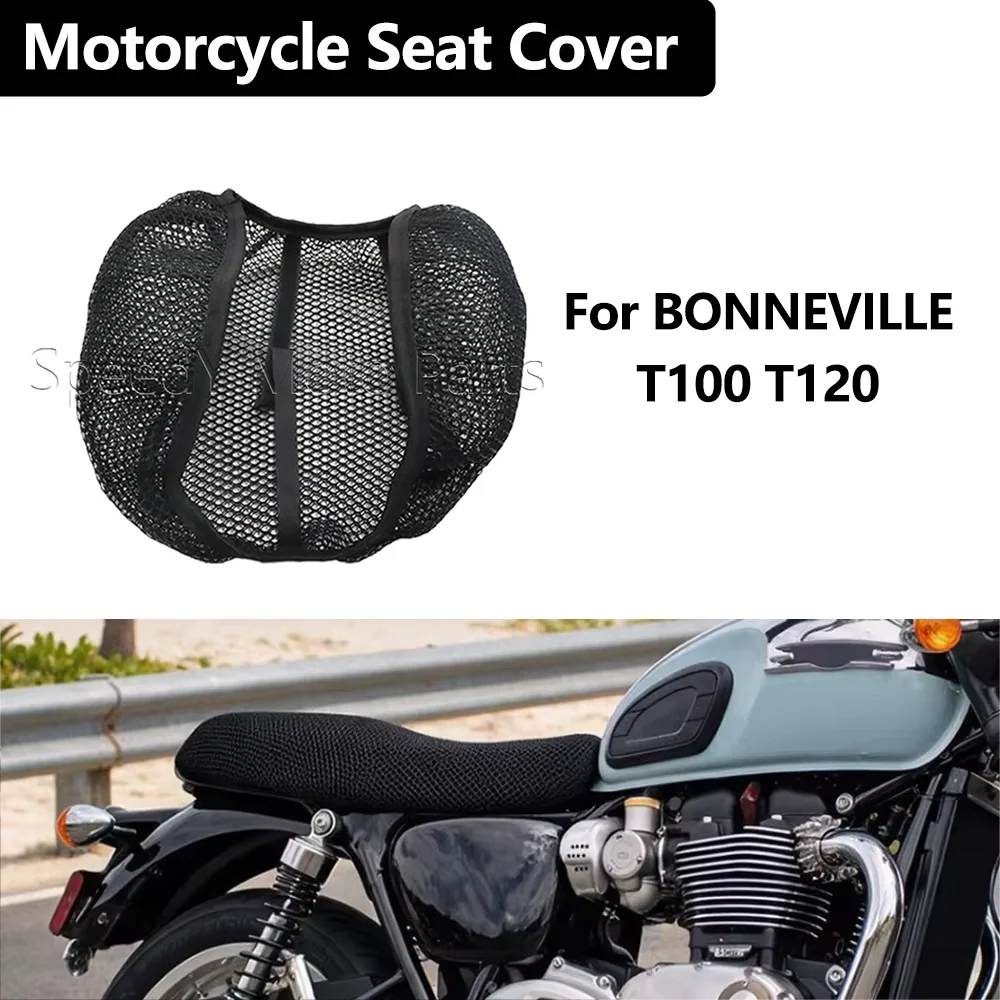 Motorcycle 3D Mesh Accessories Seat Cushion Cover Protection Wearresistant Guard Breathable Mesh For BONNEVILLE T100 T120