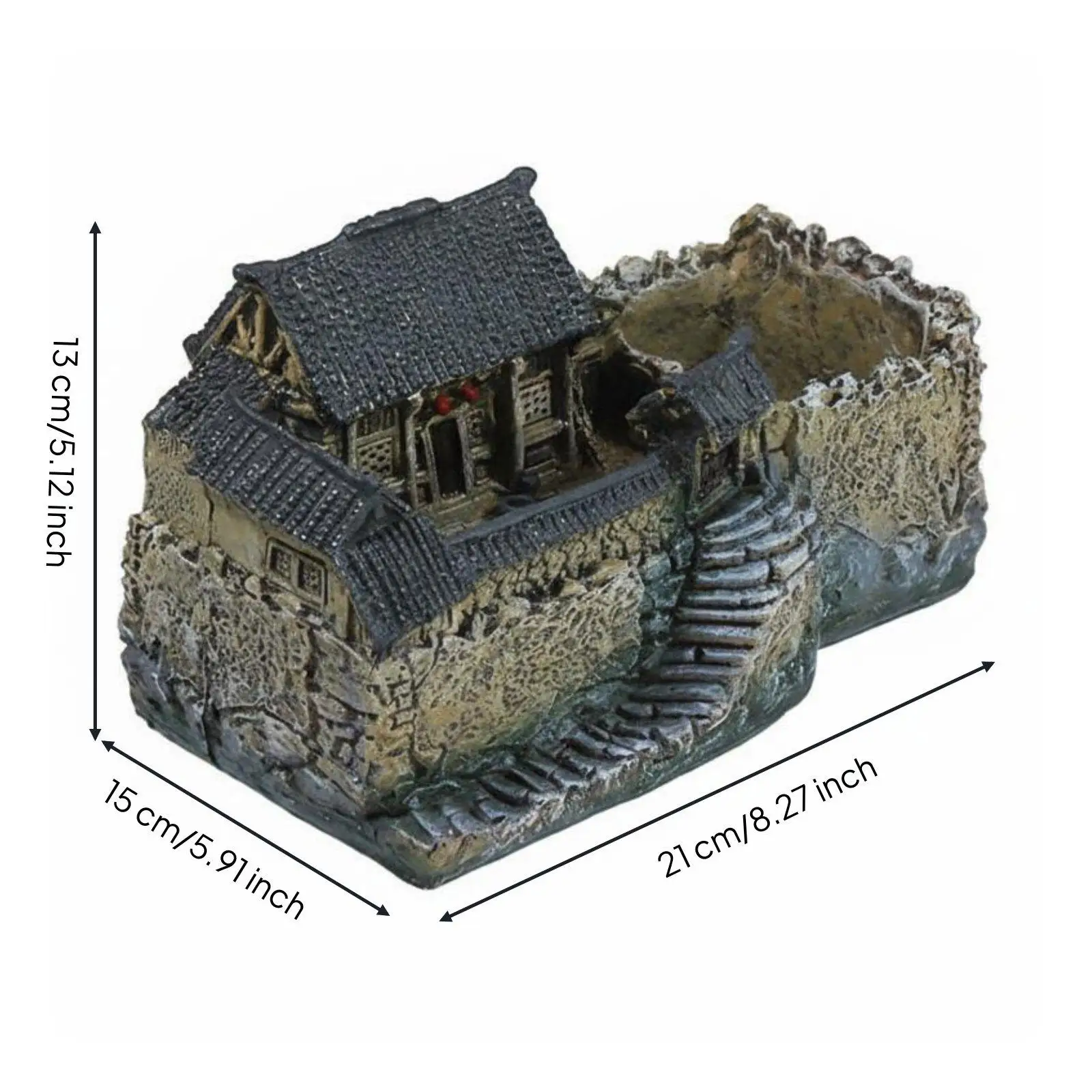 Chinese Farmhouse Model Detailed Craftsmanship Miniature Chinese Architectural Model Original Design Resin Micro Landscape Base