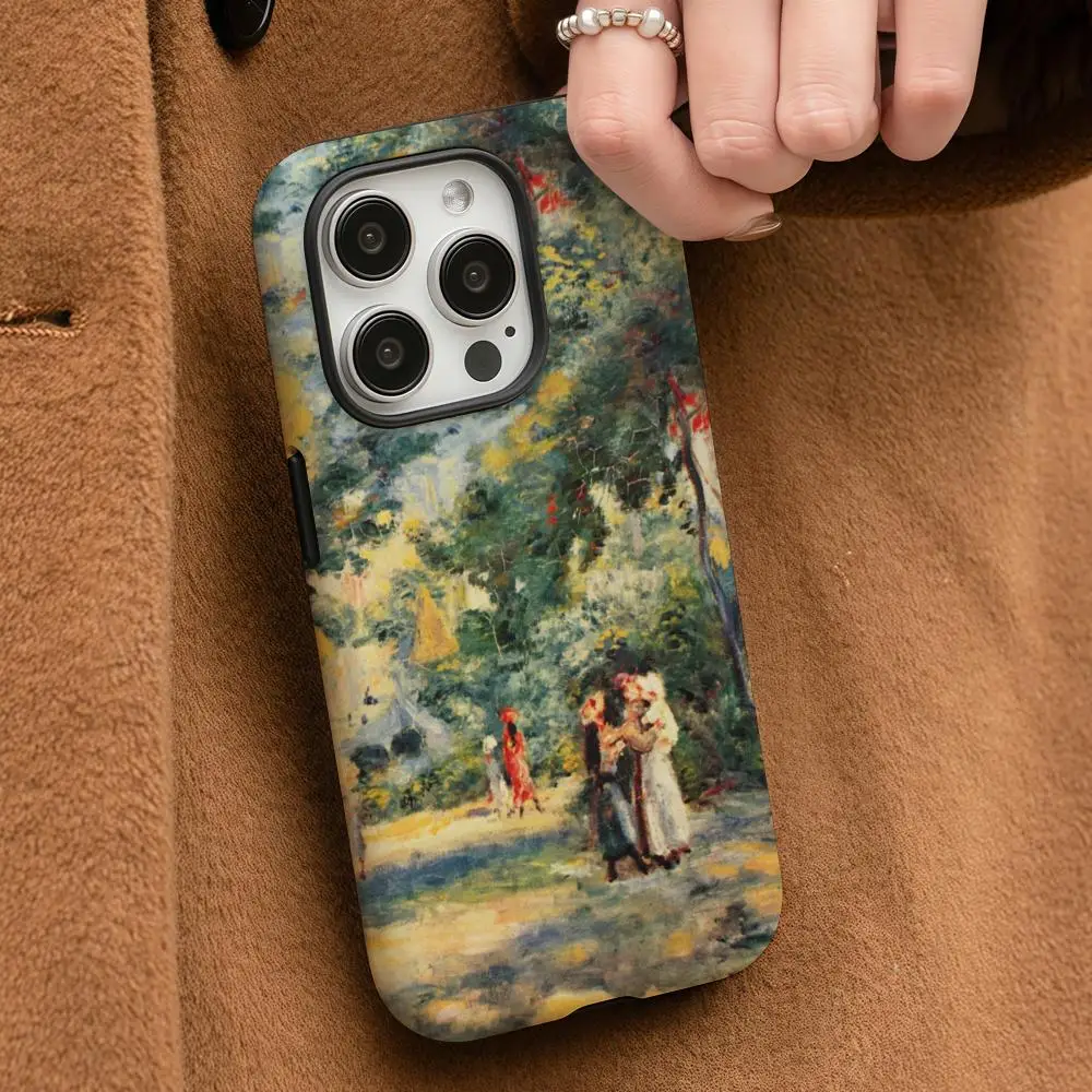 Чехол для телефона Pierre Auguste Renoir для iPhone 16, 15, 14, 13, 12, 11 Pro Max Plus, глянцевый HD, двухслойная жидкая задняя пленка, твердый корпус