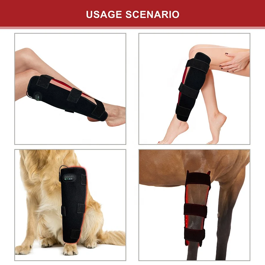 Home use 19.6W cost-effective red near-infrared light therapy belt knee pain brace with side stabilizers